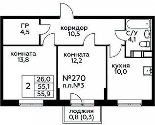 Продажа 1-комн. квартиры, 55,9 м² в ЖК «Цветочные Поляны», квартал № 23, поселение Филимонковское, Москва, Россия #2 Продажа 1-комн. квартиры, 55,9 м² в ЖК «Цветочные Поляны», квартал № 23, поселение Филимонковское, Москва, Россия #2