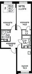 Продажа 1-комн. квартиры, 61,7 м² в ЖК «Цветочные Поляны», квартал № 23, поселение Филимонковское, Москва, Россия #2 Продажа 1-комн. квартиры, 61,7 м² в ЖК «Цветочные Поляны», квартал № 23, поселение Филимонковское, Москва, Россия #2