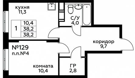 Apartment Sale, 38.2 sq. m. at Tsvetochnye Poliany, kvartal № 23, Filimonkovskoye Municipal Formation, Moscow, Russia #2 Apartment Sale, 38.2 sq. m. at Tsvetochnye Poliany, kvartal № 23, Filimonkovskoye Municipal Formation, Moscow, Russia #2