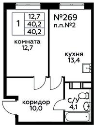 Продажа квартиры, 40,2 м² в ЖК «Цветочные Поляны», квартал № 23, поселение Филимонковское, Москва, Россия #2