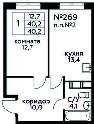 Apartment Sale, 40.2 sq. m. at Tsvetochnye Poliany, kvartal № 23, Filimonkovskoye Municipal Formation, Moscow, Russia #4