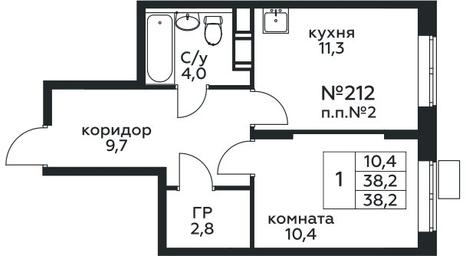 Apartment Sale, 38.2 sq. m. at Tsvetochnye Poliany, kvartal № 23, Filimonkovskoye Municipal Formation, Moscow, Russia #2 Apartment Sale, 38.2 sq. m. at Tsvetochnye Poliany, kvartal № 23, Filimonkovskoye Municipal Formation, Moscow, Russia #2