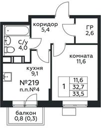 Продажа квартиры, 33,5 м² в ЖК «Цветочные Поляны», квартал № 23, поселение Филимонковское, Москва, Россия #2