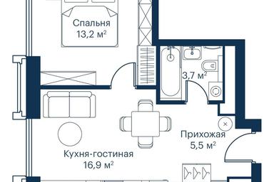 1-BD Apartment Sale, 39.8 sq. m. at City Bay, Volokolamskoye Highway, 95с3, Moscow, Russia #4