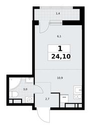 Apartment Sale, 24.1平方米 at Rodniye Kvartaly, Kvartal № 33, Marushkinskoye Settlement, Moscow, Russia #4