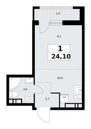 Apartment Sale, 24.1平方米 at Rodniye Kvartaly, Kvartal № 33, Marushkinskoye Settlement, Moscow, Russia #4