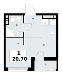 Apartment Sale, 20.7平方米 at Rodniye Kvartaly, Kvartal № 33, Marushkinskoye Settlement, Moscow, Russia #3 Apartment Sale, 20.7平方米 at Rodniye Kvartaly, Kvartal № 33, Marushkinskoye Settlement, Moscow, Russia #3