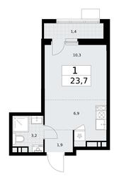 Apartment Sale, 23.7平方米 at Rodniye Kvartaly, Kvartal № 33, Marushkinskoye Settlement, Moscow, Russia #4