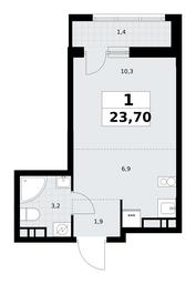 Apartment Sale, 23.7平方米 at Rodniye Kvartaly, Kvartal № 33, Marushkinskoye Settlement, Moscow, Russia #3 Apartment Sale, 23.7平方米 at Rodniye Kvartaly, Kvartal № 33, Marushkinskoye Settlement, Moscow, Russia #3