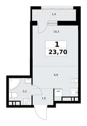 Apartment Sale, 23.7平方米 at Rodniye Kvartaly, Kvartal № 33, Marushkinskoye Settlement, Moscow, Russia #4