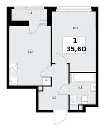 Apartment Sale, 35.6平方米 at Rodniye Kvartaly, Kvartal № 33, Marushkinskoye Settlement, Moscow, Russia #4