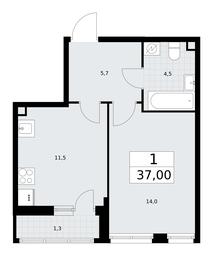 Apartment Sale, 37平方米 at Rodniye Kvartaly, Kvartal № 33, Marushkinskoye Settlement, Moscow, Russia #2