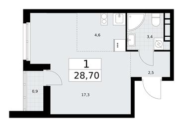 Apartment Sale, 28.7平方米 at Rodniye Kvartaly, Kvartal № 33, Marushkinskoye Settlement, Moscow, Russia #3 Apartment Sale, 28.7平方米 at Rodniye Kvartaly, Kvartal № 33, Marushkinskoye Settlement, Moscow, Russia #3