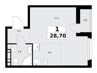 Apartment Sale, 28.7平方米 at Rodniye Kvartaly, Kvartal № 33, Marushkinskoye Settlement, Moscow, Russia #4