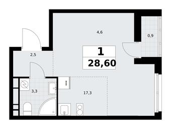 Apartment Sale, 28.6平方米 at Rodniye Kvartaly, Kvartal № 33, Marushkinskoye Settlement, Moscow, Russia #4