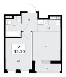 1-BD Apartment Sale, 35.1平方米 at Rodniye Kvartaly, Kvartal № 33, Marushkinskoye Settlement, Moscow, Russia #3 1-BD Apartment Sale, 35.1平方米 at Rodniye Kvartaly, Kvartal № 33, Marushkinskoye Settlement, Moscow, Russia #3