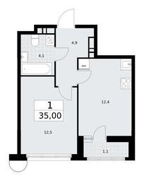 Apartment Sale, 35平方米 at Rodniye Kvartaly, Kvartal № 33, Marushkinskoye Settlement, Moscow, Russia #2 Apartment Sale, 35平方米 at Rodniye Kvartaly, Kvartal № 33, Marushkinskoye Settlement, Moscow, Russia #2