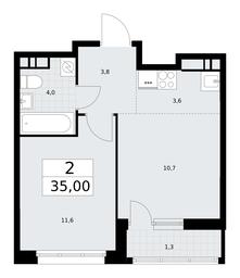 1-BD Apartment Sale, 35平方米 at Rodniye Kvartaly, Kvartal № 33, Marushkinskoye Settlement, Moscow, Russia #3 1-BD Apartment Sale, 35平方米 at Rodniye Kvartaly, Kvartal № 33, Marushkinskoye Settlement, Moscow, Russia #3