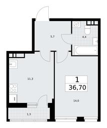 Apartment Sale, 36.7平方米 at Rodniye Kvartaly, Kvartal № 33, Marushkinskoye Settlement, Moscow, Russia #3 Apartment Sale, 36.7平方米 at Rodniye Kvartaly, Kvartal № 33, Marushkinskoye Settlement, Moscow, Russia #3