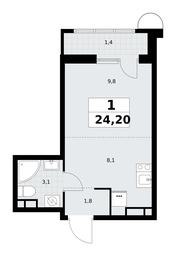 Apartment Sale, 24.2 sq. m. at Rodniye Kvartaly, Kvartal № 33, Marushkinskoye Settlement, Moscow, Russia #4