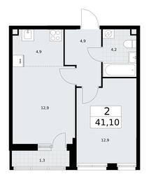 1-BD Apartment Sale, 41.1平方米 at Rodniye Kvartaly, Kvartal № 33, Marushkinskoye Settlement, Moscow, Russia #3 1-BD Apartment Sale, 41.1平方米 at Rodniye Kvartaly, Kvartal № 33, Marushkinskoye Settlement, Moscow, Russia #3