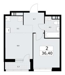 1-BD Apartment Sale, 36.4 sq. m. at Rodniye Kvartaly, Kvartal № 33, Marushkinskoye Settlement, Moscow, Russia #2 1-BD Apartment Sale, 36.4 sq. m. at Rodniye Kvartaly, Kvartal № 33, Marushkinskoye Settlement, Moscow, Russia #2