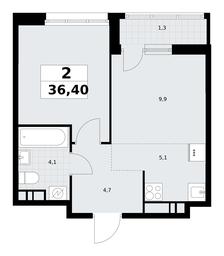 1-BD Apartment Sale, 36.4 sq. m. at Rodniye Kvartaly, Kvartal № 33, Marushkinskoye Settlement, Moscow, Russia #4