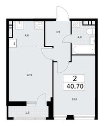 1-BD Apartment Sale, 40.7平方米 at Rodniye Kvartaly, Kvartal № 33, Marushkinskoye Settlement, Moscow, Russia #3 1-BD Apartment Sale, 40.7平方米 at Rodniye Kvartaly, Kvartal № 33, Marushkinskoye Settlement, Moscow, Russia #3