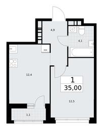 Apartment Sale, 35平方米 at Rodniye Kvartaly, Kvartal № 33, Marushkinskoye Settlement, Moscow, Russia #3