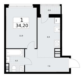 Apartment Sale, 34.2平方米 at Rodniye Kvartaly, Kvartal № 33, Marushkinskoye Settlement, Moscow, Russia #3