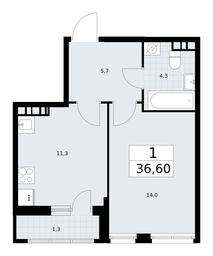 Apartment Sale, 36.6 sq. m. at Rodniye Kvartaly, Kvartal № 33, Marushkinskoye Settlement, Moscow, Russia #2 Apartment Sale, 36.6 sq. m. at Rodniye Kvartaly, Kvartal № 33, Marushkinskoye Settlement, Moscow, Russia #2