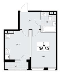 Apartment Sale, 36.6平方米 at Rodniye Kvartaly, Kvartal № 33, Marushkinskoye Settlement, Moscow, Russia #2 Apartment Sale, 36.6平方米 at Rodniye Kvartaly, Kvartal № 33, Marushkinskoye Settlement, Moscow, Russia #2