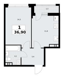Apartment Sale, 36.9 sq. m. at Rodniye Kvartaly, Kvartal № 33, Marushkinskoye Settlement, Moscow, Russia #4