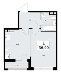 Apartment Sale, 36.9 sq. m. at Rodniye Kvartaly, Kvartal № 33, Marushkinskoye Settlement, Moscow, Russia #3 Apartment Sale, 36.9 sq. m. at Rodniye Kvartaly, Kvartal № 33, Marushkinskoye Settlement, Moscow, Russia #3