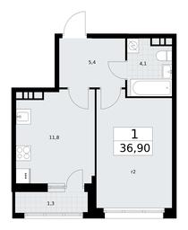 Apartment Sale, 36.9 sq. m. at Rodniye Kvartaly, Kvartal № 33, Marushkinskoye Settlement, Moscow, Russia #3