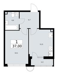 Apartment Sale, 37 sq. m. at Rodniye Kvartaly, Kvartal № 33, Marushkinskoye Settlement, Moscow, Russia #3