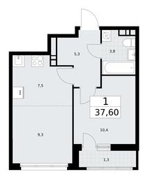 1-BD Apartment Sale, 37.6平方米 at Rodniye Kvartaly, Kvartal № 33, Marushkinskoye Settlement, Moscow, Russia #2 1-BD Apartment Sale, 37.6平方米 at Rodniye Kvartaly, Kvartal № 33, Marushkinskoye Settlement, Moscow, Russia #2