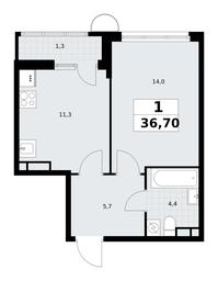 Apartment Sale, 36.7平方米 at Rodniye Kvartaly, Kvartal № 33, Marushkinskoye Settlement, Moscow, Russia #4