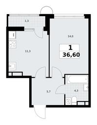 Apartment Sale, 36.6平方米 at Rodniye Kvartaly, Kvartal № 33, Marushkinskoye Settlement, Moscow, Russia #4