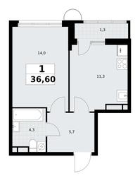 Apartment Sale, 36.6 sq. m. at Rodniye Kvartaly, Kvartal № 33, Marushkinskoye Settlement, Moscow, Russia #4