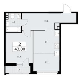 1-BD Apartment Sale, 43平方米 at Rodniye Kvartaly, Kvartal № 33, Marushkinskoye Settlement, Moscow, Russia #2 1-BD Apartment Sale, 43平方米 at Rodniye Kvartaly, Kvartal № 33, Marushkinskoye Settlement, Moscow, Russia #2