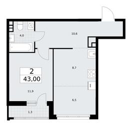 1-BD Apartment Sale, 43平方米 at Rodniye Kvartaly, Kvartal № 33, Marushkinskoye Settlement, Moscow, Russia #2 1-BD Apartment Sale, 43平方米 at Rodniye Kvartaly, Kvartal № 33, Marushkinskoye Settlement, Moscow, Russia #2