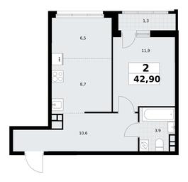 1-BD Apartment Sale, 42.9 sq. m. at Rodniye Kvartaly, Kvartal № 33, Marushkinskoye Settlement, Moscow, Russia #4