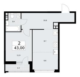 1-BD Apartment Sale, 43平方米 at Rodniye Kvartaly, Kvartal № 33, Marushkinskoye Settlement, Moscow, Russia #2 1-BD Apartment Sale, 43平方米 at Rodniye Kvartaly, Kvartal № 33, Marushkinskoye Settlement, Moscow, Russia #2