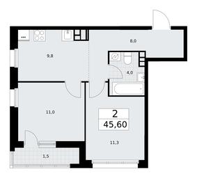 1-BD Apartment Sale, 45.6 sq. m. at Rodniye Kvartaly, Kvartal № 33, Marushkinskoye Settlement, Moscow, Russia #3 1-BD Apartment Sale, 45.6 sq. m. at Rodniye Kvartaly, Kvartal № 33, Marushkinskoye Settlement, Moscow, Russia #3