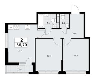 1-BD Apartment Sale, 56.7平方米 at Rodniye Kvartaly, Kvartal № 33, Marushkinskoye Settlement, Moscow, Russia #3 1-BD Apartment Sale, 56.7平方米 at Rodniye Kvartaly, Kvartal № 33, Marushkinskoye Settlement, Moscow, Russia #3