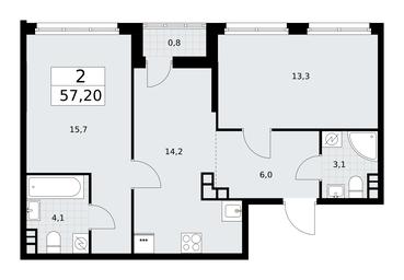 1-BD Apartment Sale, 57.2 sq. m. at Rodniye Kvartaly, Kvartal № 33, Marushkinskoye Settlement, Moscow, Russia #2 1-BD Apartment Sale, 57.2 sq. m. at Rodniye Kvartaly, Kvartal № 33, Marushkinskoye Settlement, Moscow, Russia #2