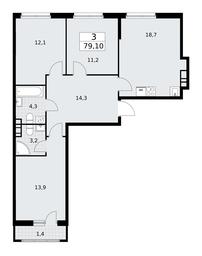 2-BD Apartment Sale, 79.1 sq. m. at Rodniye Kvartaly, Kvartal № 33, Marushkinskoye Settlement, Moscow, Russia #2 2-BD Apartment Sale, 79.1 sq. m. at Rodniye Kvartaly, Kvartal № 33, Marushkinskoye Settlement, Moscow, Russia #2