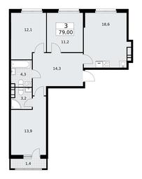 2-BD Apartment Sale, 79平方米 at Rodniye Kvartaly, Kvartal № 33, Marushkinskoye Settlement, Moscow, Russia #2 2-BD Apartment Sale, 79平方米 at Rodniye Kvartaly, Kvartal № 33, Marushkinskoye Settlement, Moscow, Russia #2