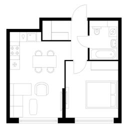 1-BD Apartment Sale, 39.8 sq. m. at Kutuzovskiy Kvartal, Ivana Franko Street, 20к1, Moscow, Russia #2